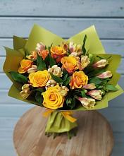 Букет цветов из:  Альстромерии и Розы в Ильинка Тульская область
