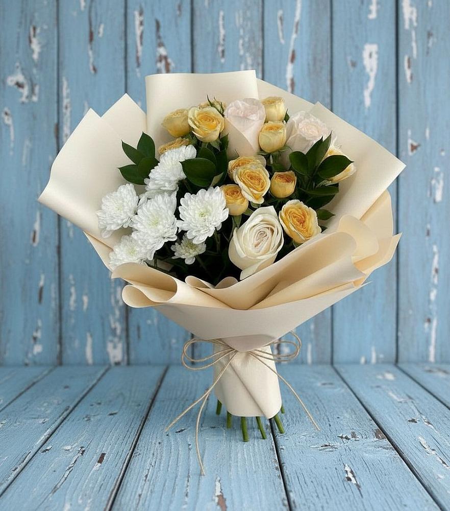 Букет цветов из: Розы и Хризантемы в Ильинка Тульская область
