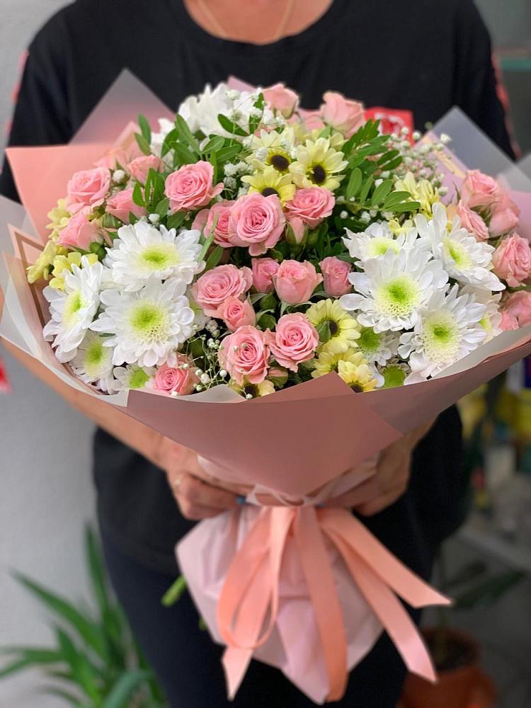 Букет цветов из: Розы и Хризантемы в Ильинка Тульская область