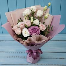 Букет цветов из:  Розы и Лизиантусы #REPLACE_PRED# Ильинка Тульская область