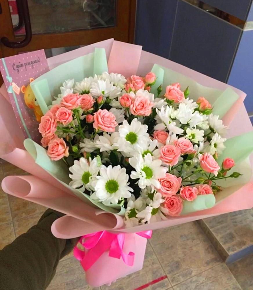 Букет цветов из: Розы и Хризантемы в Ильинка Тульская область