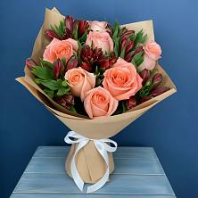 Букет цветов из:  Розы и Альстромерии в Ильинка Тульская область