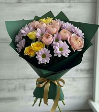 Букет цветов из:  Хризантемы и Розы в Ильинка Тульская область