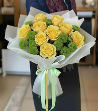 Букет цветов из:  Хризантемы и Розы в Ильинка Тульская область