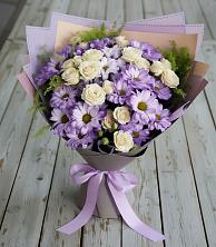 Букет цветов из:  Хризантемы и Розы в Ильинка Тульская область